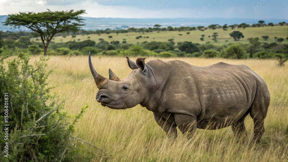 Obraz premium white rhino and calf