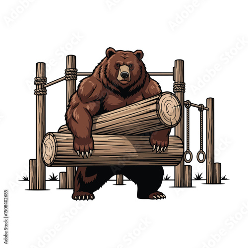 Funny fitness gym vector
