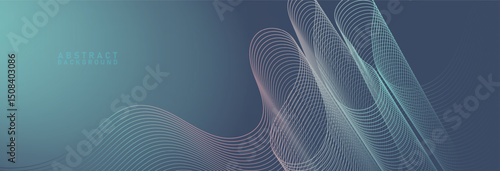 Abstract wave background with flowing curved lines, blue gradient, and dynamic movement, creating modern, futuristic, and energetic visual effect for digital design projects