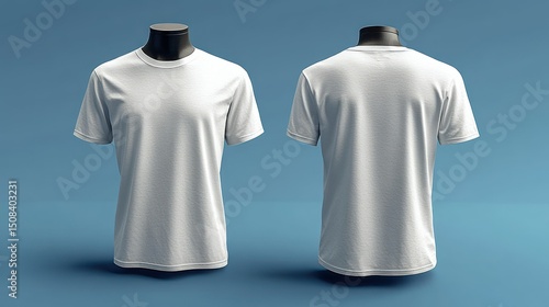 White blank t shirt mockup front and back