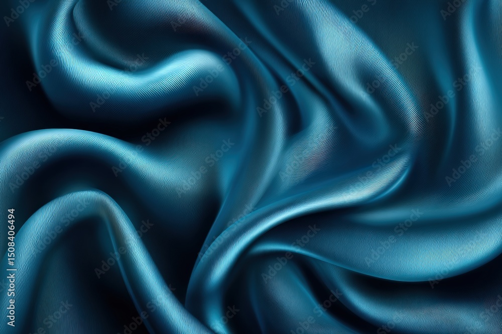 Fototapeta premium Textured Blue Fabric Drape