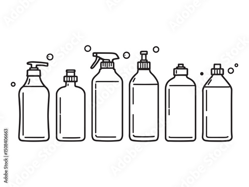 Dish soap line art vector
