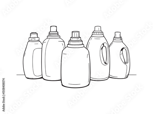 Fabric softener line art vector