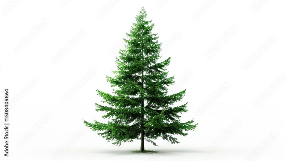 Fototapeta premium A green and red Christmas tree with a white background
