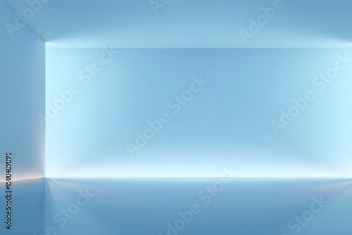 Wallpaper Mural Light Blue Minimalist Empty Room With Bright Lighting Torontodigital.ca