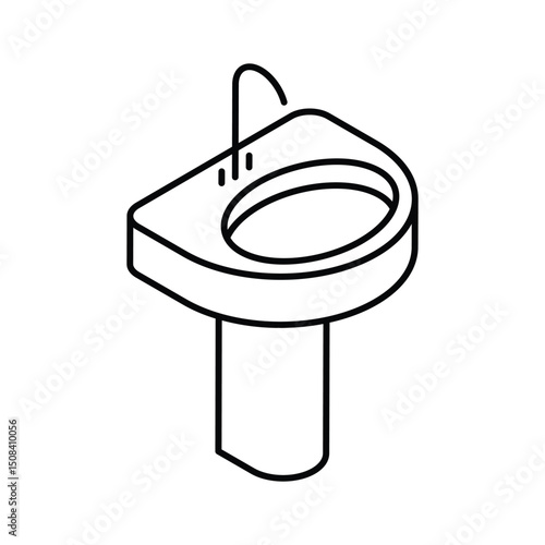 Well crafted isometric icon highlighting a stylish washbasin