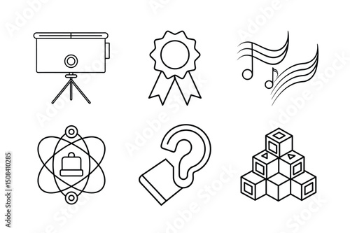 set of educational equipment vector illustration