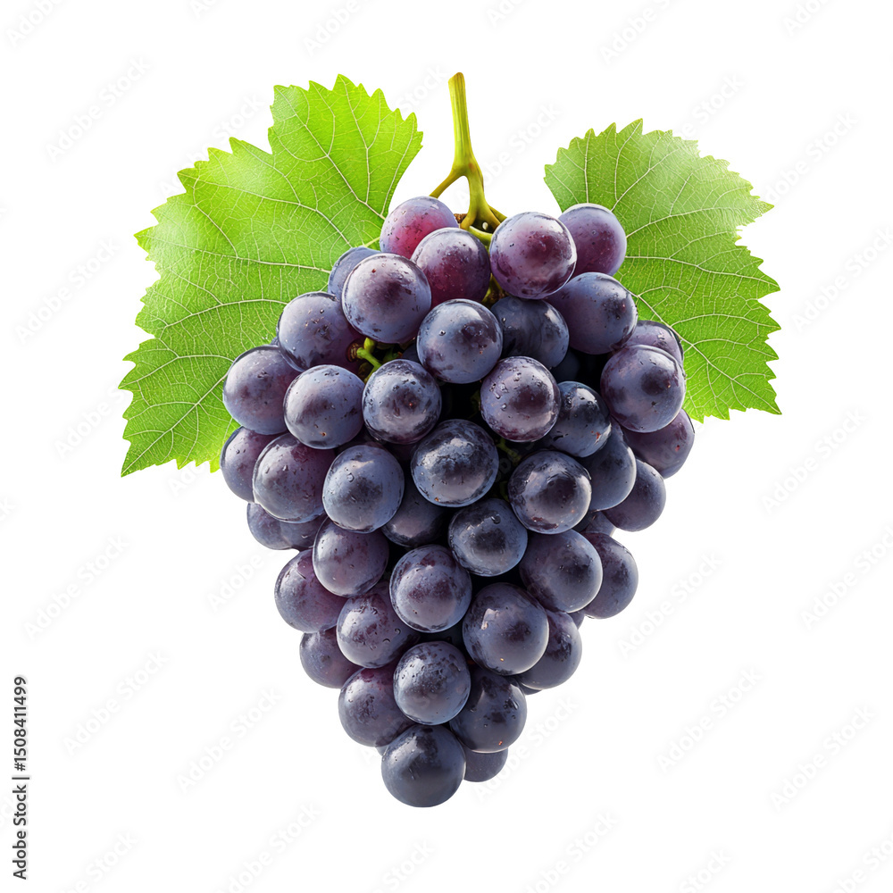 Fototapeta premium Fresh Grapes Isolated on Transparent Background for Culinary Use