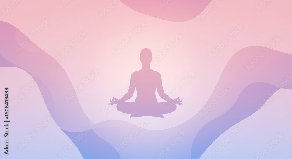 Yoga Silhouette on Gradient Background Yoga Silhouette on Gradient Background