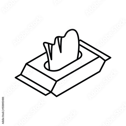 A customizable isometric icon of wet wipes packet