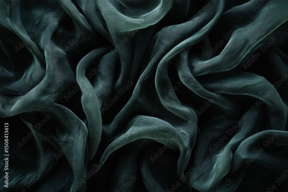 Obraz premium Dark Teal Fabric Drape Texture