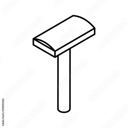 A premium isometric icon of a single blade razor
