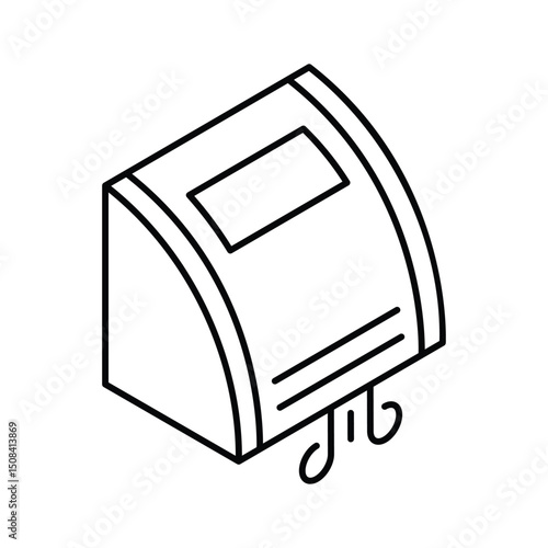 Modern isometric icon showing electric hand dryer device