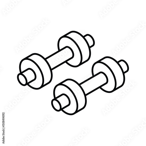 Grab this isometric icon showing a pair of dumbbells