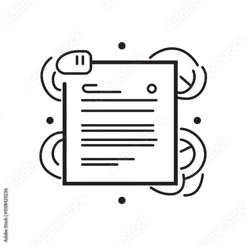 The square document shows lines and a circle in a minimal with transparent background