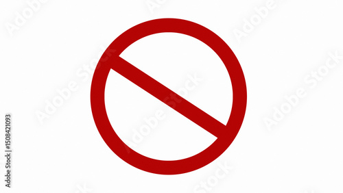 Free Download The red prohibition symbol, shaped like a circle with a diagonal line through it, indicates 