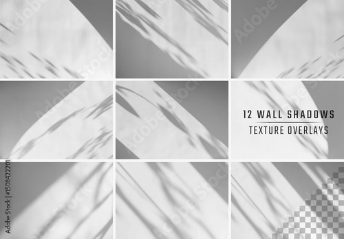 12 Isolated Shadows Overlay On Transparent Background