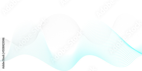 	
Abstract flow white and blue blend waves lines and technology background. Modern white flowing wave lines and glowing moving . Futuristic technology and sound wave lines background.