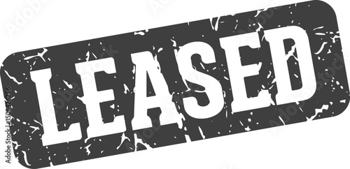 leased rectangular sign. leased stamp