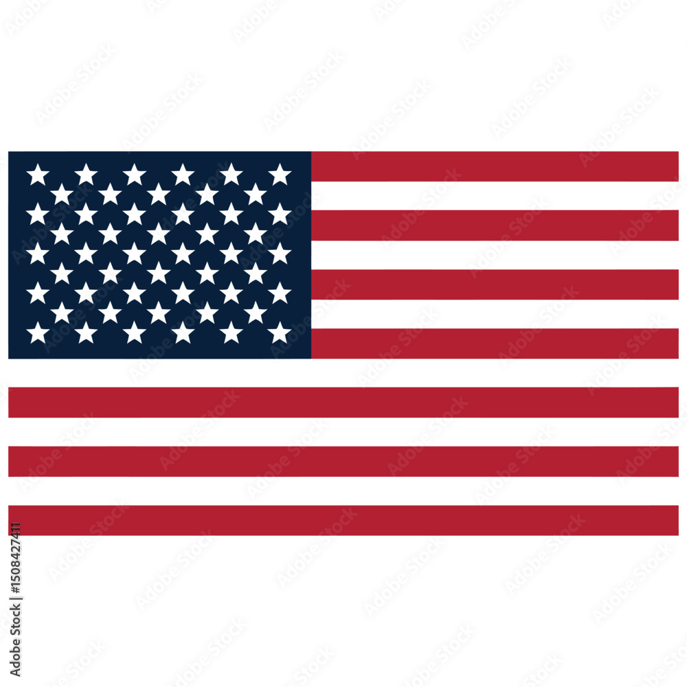 Naklejka premium american flag on a white background