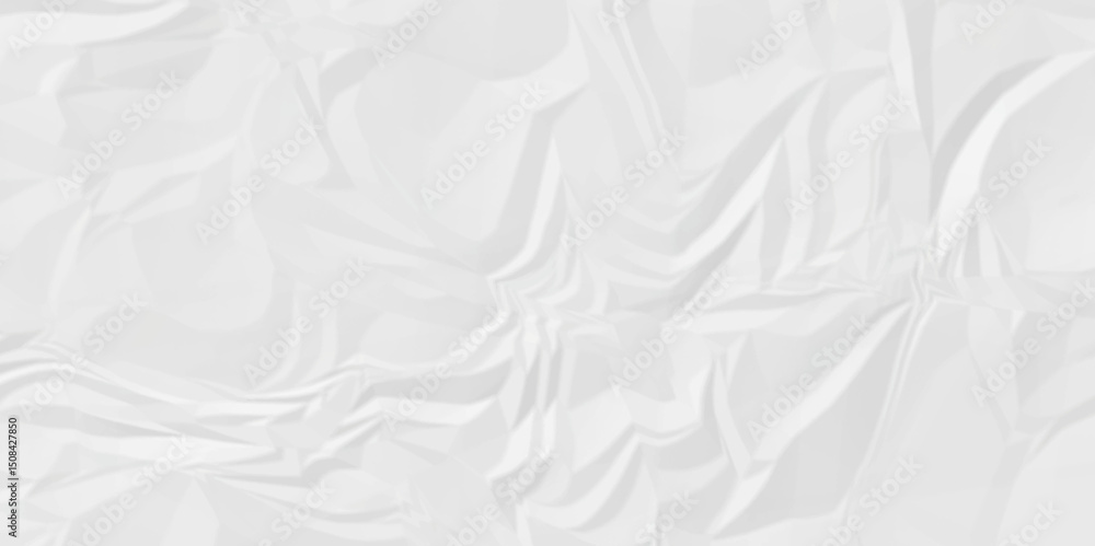 Obraz premium White crumple obsolete billboard rumple. wrinkle ripped creased white crumple aged closeup craft document grunge recycling paper background. 