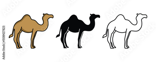 Camel icon set multiple style collection. 