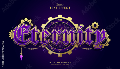 decorative eternity time editable text effect design
