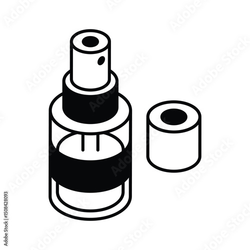 Get a glimpse of this isometric icon of mouth spray