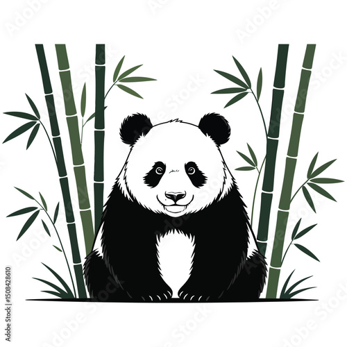 panda with bamboo