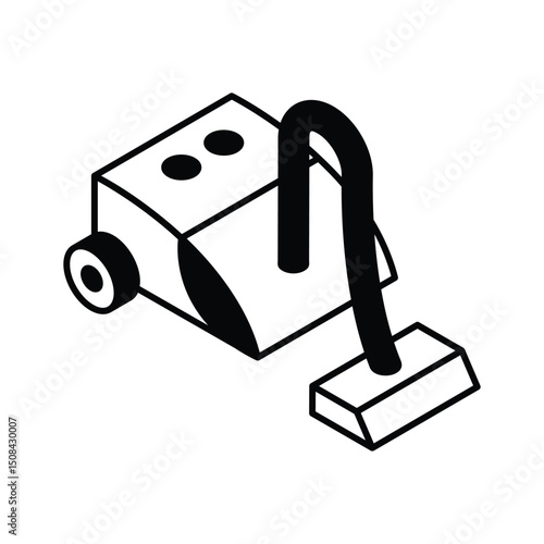 Ready to use isometric icon of a vacuum cleaner