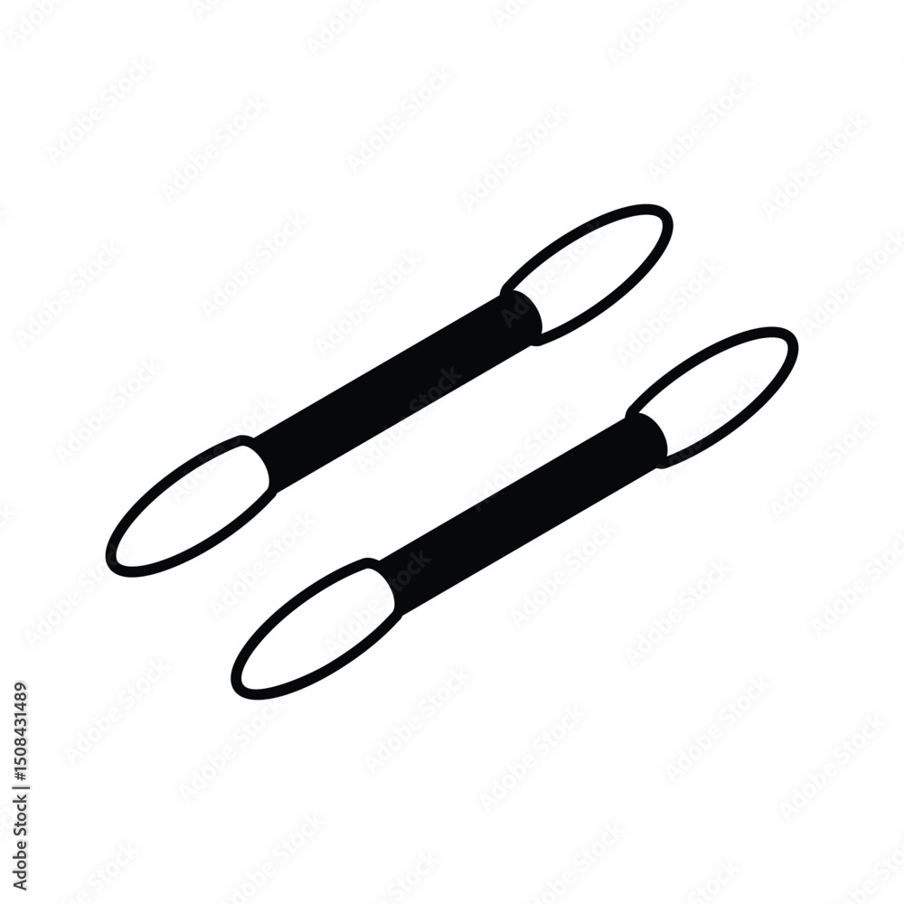 Obraz premium A modern isometric icon of cotton swabs in container