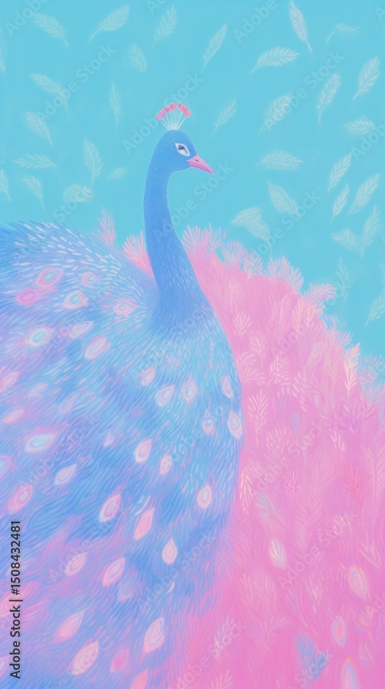 Obraz premium Peacock backgrounds outdoors painting.