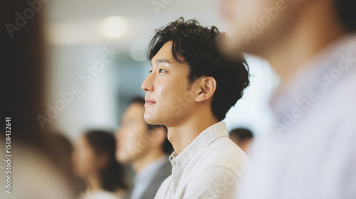Businessman Listening At Seminar Corporate Meeting Professional Training Event