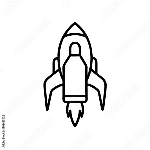 Simple jetpack icon in minimalist style with black outline 