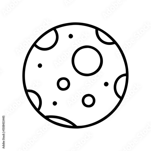 Lunar surface icon in a minimalistic style with black outline  