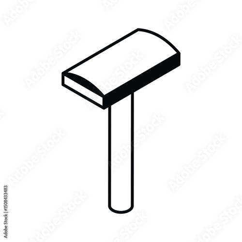 A premium isometric icon of a single blade razor