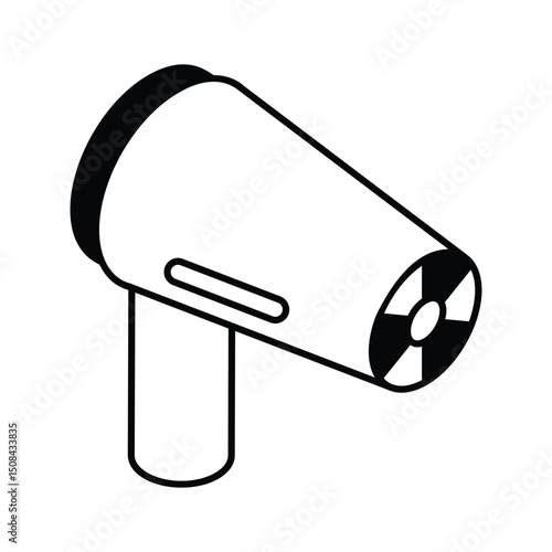 Well designed isometric icon of handheld electric hair dryer