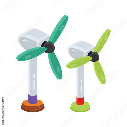 Check out this 2d icon showing windmills concept