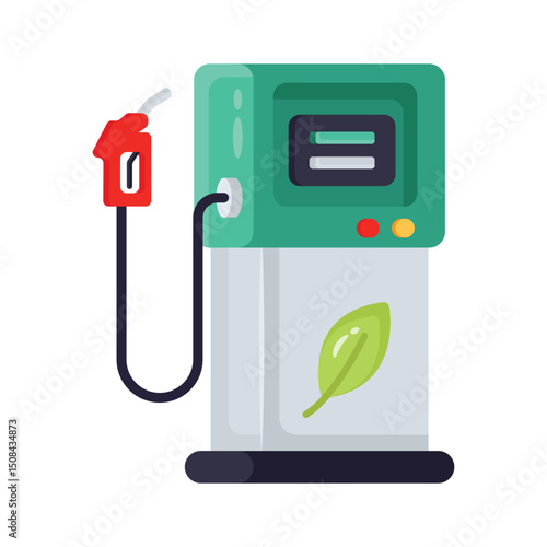 A 2d style icon of eco fuel, ready for premium use