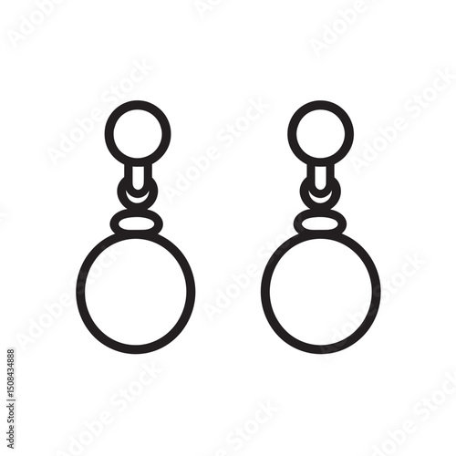 Two simple earring outlines hang gracefully on a clean transparent background