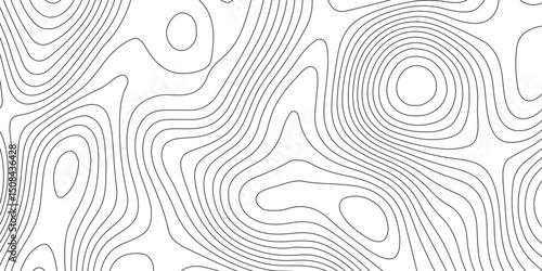 Topographic map background with geographic grid for hiking and mountain sport. modern design with white background and black wave lines. topographic contour lines vector map seamless pattern vector.