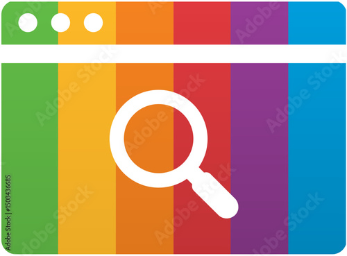 Pride Month Browser Search Icon Rainbow LGBTQ Icon