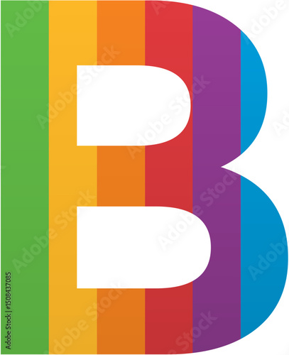 Pride Month Alphabet Letter B Rainbow LGBTQ Icon