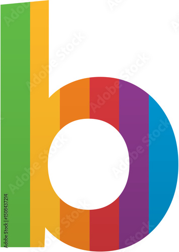 Pride Month Alphabet Letter b Rainbow LGBTQ Icon