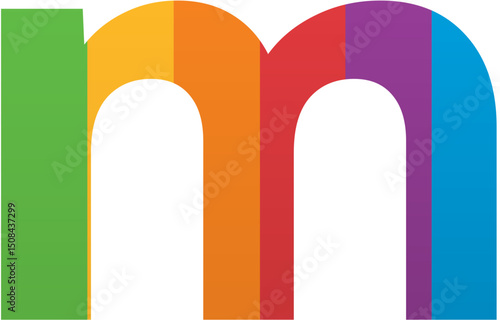 Pride Month Alphabet Letter m Rainbow LGBTQ Icon