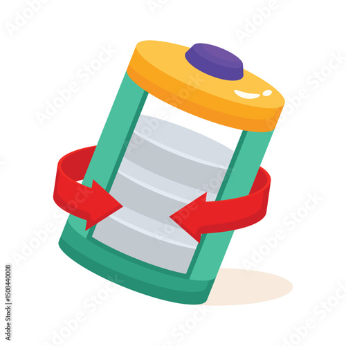 A captivating 2d icon representing power cell technology