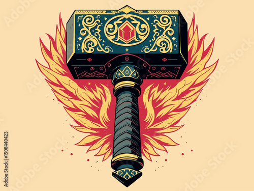 thor hammer symbol illustration