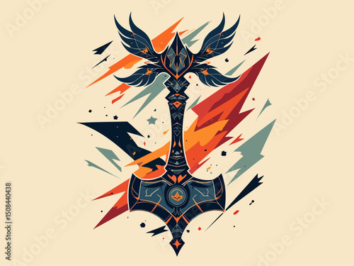 thor hammer symbol illustration
