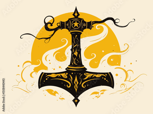thor hammer symbol illustration