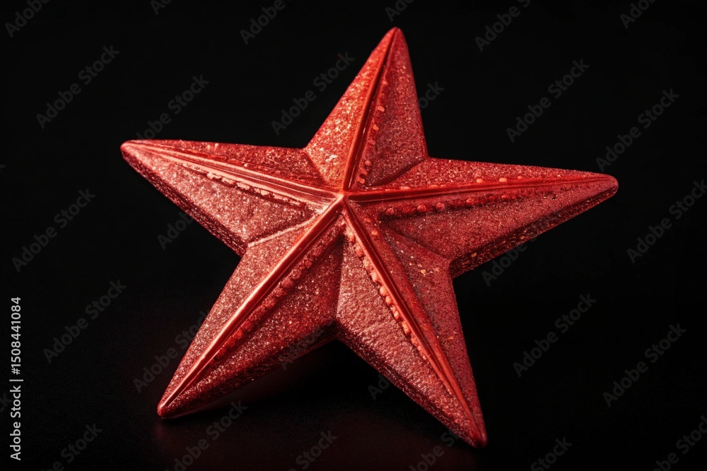 Fototapeta premium red star on black background